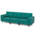 thumbnail image 1 of Costway Canapé Modulaire Moderne 3 Places avec Pochette de Rangement Latérale et Pied en Métal Turquoise, 1 of 10