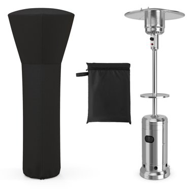 Costway Patio Standing Propane Heater Cover Waterproof W/Zipper and Bag Black