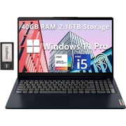Lenovo IdeaPad 3i 15.6" FHD Touchscreen Laptop, Intel i5-1155G7, 40GB RAM, 2.16TB Storage(2TB SSD+160GB Docking Station Set), Intel Iris Xe Graphics, Num Pad, WiFi 6, Webcam, Win 11 Pro, Abyss Blue