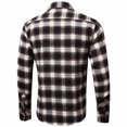 thumbnail image 3 of Pompotops Homme Automne Décontracté Coupe Ajustée Manches Longues Col Rabattu à Carreaux Poche Haut Blouse Chemise en Solde, 3 of 3