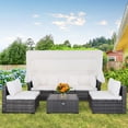 thumbnail image 1 of Costway 6-Piece Outdoor Patio Furniture Set Retractable Canopy Conversation Set, 1 of 10