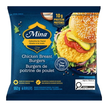 Mina Burgers de poitrine de poulet halal 552 g