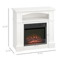 thumbnail image 2 of HOMCOM 32" Electric Fireplace with Mantel, Freestanding Heater with LED Log Flame, Shelf and Remote Control, 1400W, White, 2 of 9