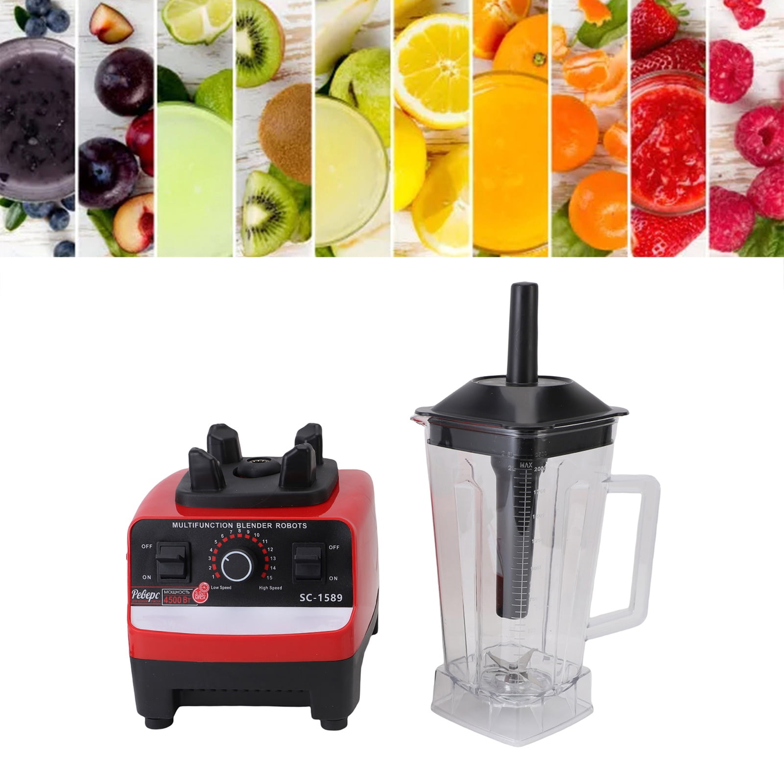Crushing Blender, Powerful Detachable High Efficiency Countertop Blender Easy To Clean Multifunctional with 2 Cups for Shakes