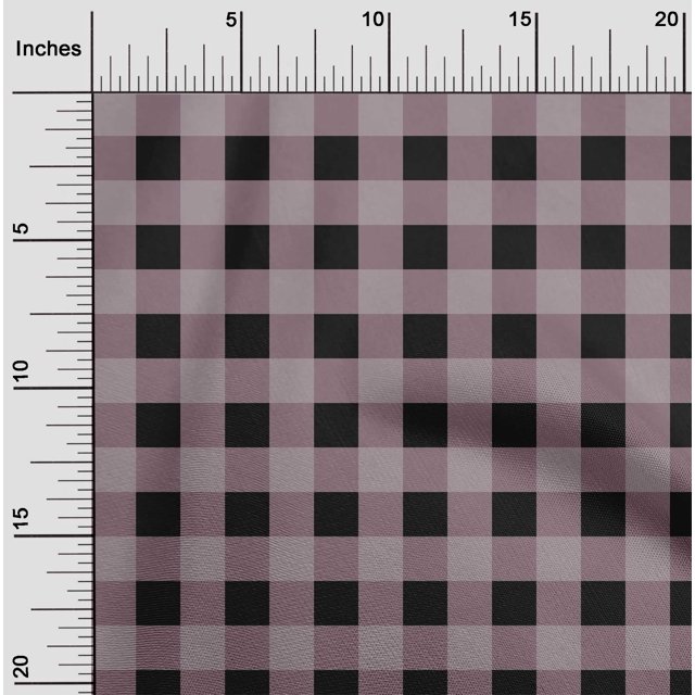 oneOone Viscose Chiffon Fabric Gingham Check Printed Fabric 1 Yard 42 Inch Wide