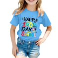 thumbnail image 1 of FhsagQ le 7 Juillet Garçon et Fille Mode Décontractée Imprimé Col Rond Ample Manche Courte T-Shirt Haut Tout-Petit Filles Printemps le 7 Juillet T-Shirts 5T-6T Pâques Bleu 11-12 Ans, 1 of 4