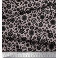 thumbnail image 3 of Soimoi Black Cotton Voile Fabric Artistic Floral Print Sewing Fabric Yard 56 Inch Wide, 3 of 3