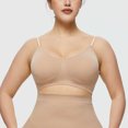 thumbnail image 2 of B91xZ Soutien-Gorge Sans Fil pour Femmes, Faible Impact, Dos Nageur, Beige S, 2 of 5