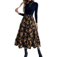 thumbnail image 2 of Xingqing Robe à Volants pour Femme, Imprimé Léopard, Taille Haute, Tulle Tutu de Fête, Jupe Midi Évasée, Noir, P, 2 of 7