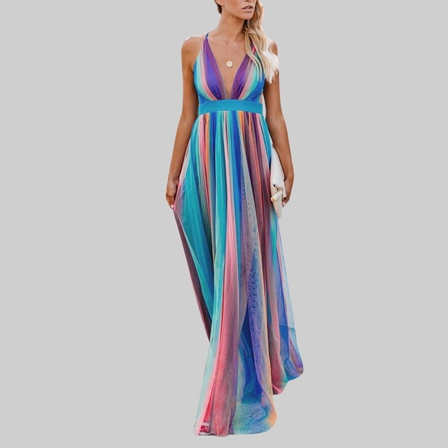 TIMIFIS Robe d'Été Décontractée Ample pour Femme Longue Robe Sans Manches Fendue Robes Maxi Robes d'Invitée de Mariage Robe d'Été à Fleurs Robes de Plage Décontractées Robe T-Shirt Décontractée Été