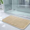 thumbnail image 2 of ORUYROP Memory Foam Bath Mat Large Size,60.2 x 24 Inches, Soft and Comfortable, Super Water Absorption, Non-Slip, Thick, Machine Wash, Easier to Dry for Bathroom Floor Rug, Beige, 2 of 7