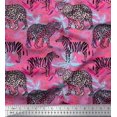 thumbnail image 1 of Soimoi Pink Silk Fabric Leopard Skin,Leopard & Wild Animal Decor Fabric Printed BTY 42 Inch Wide, 1 of 1