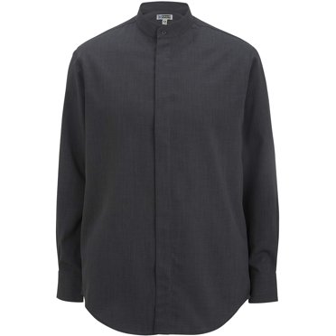 Edwards Mens Batiste Banded Collar Shirt X-Large Tall Steel Grey