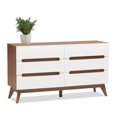 thumbnail image 1 of Levan Home Modern 6 Drawer Double Dresser in White and Walnut, 1 of 9