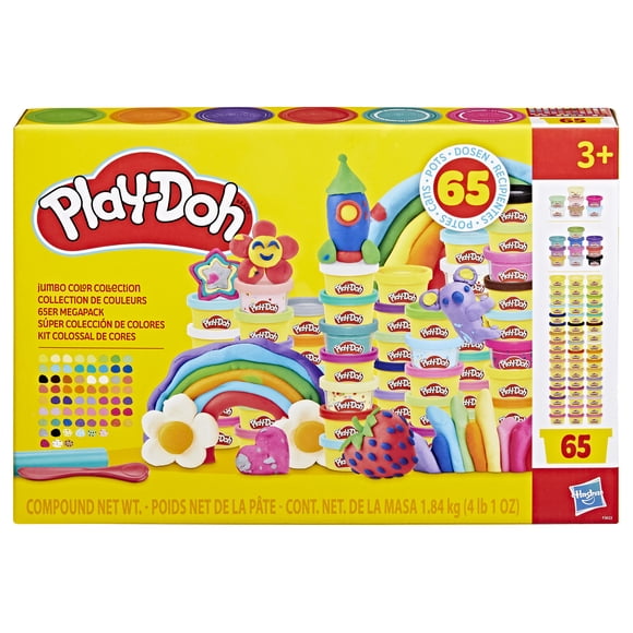 Play-Doh 65 Pack Jumbo Color Collection, Arts & Crafts for Kids 3 Years & Up