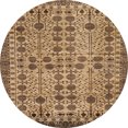 thumbnail image 1 of Ahgly Company Indoor Round Abstract Saddle Brown Southwestern Area Rugs, 8' Round, 1 of 6