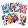 thumbnail image 1 of Inkdotpot Set of 6 Drink Coasters DecorativeNon,SlipCork Base4-inch Square PrintedCoastersEasy Clean- Floral, 1 of 8