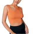 thumbnail image 1 of JGGSPWM Women's Asymmetrical Neck Cut Out Sleeveless Ribbed Tank Tops Slim Fitted Y2K Trendy Crop Tees Orange M, 1 of 9