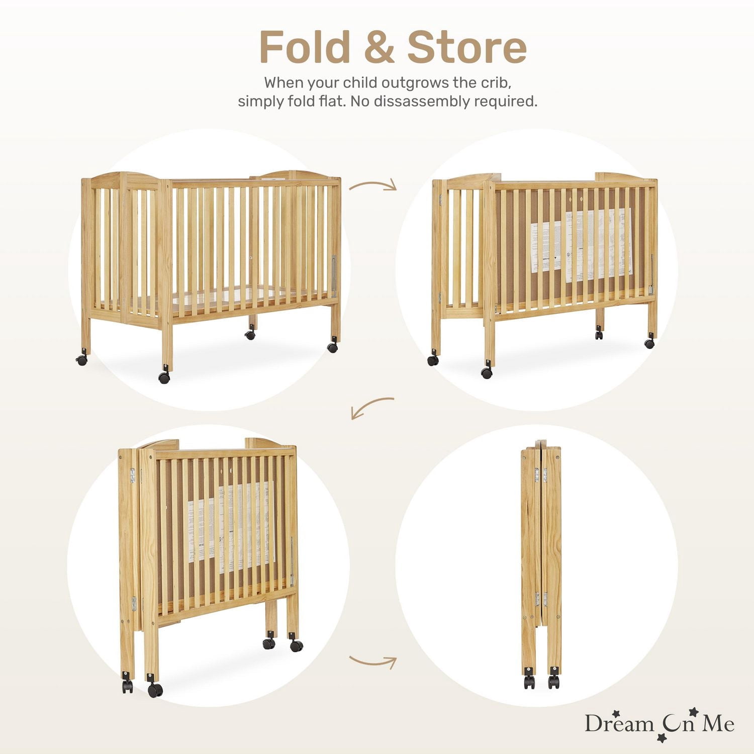 Dream On Me Folding Full-Size Crib