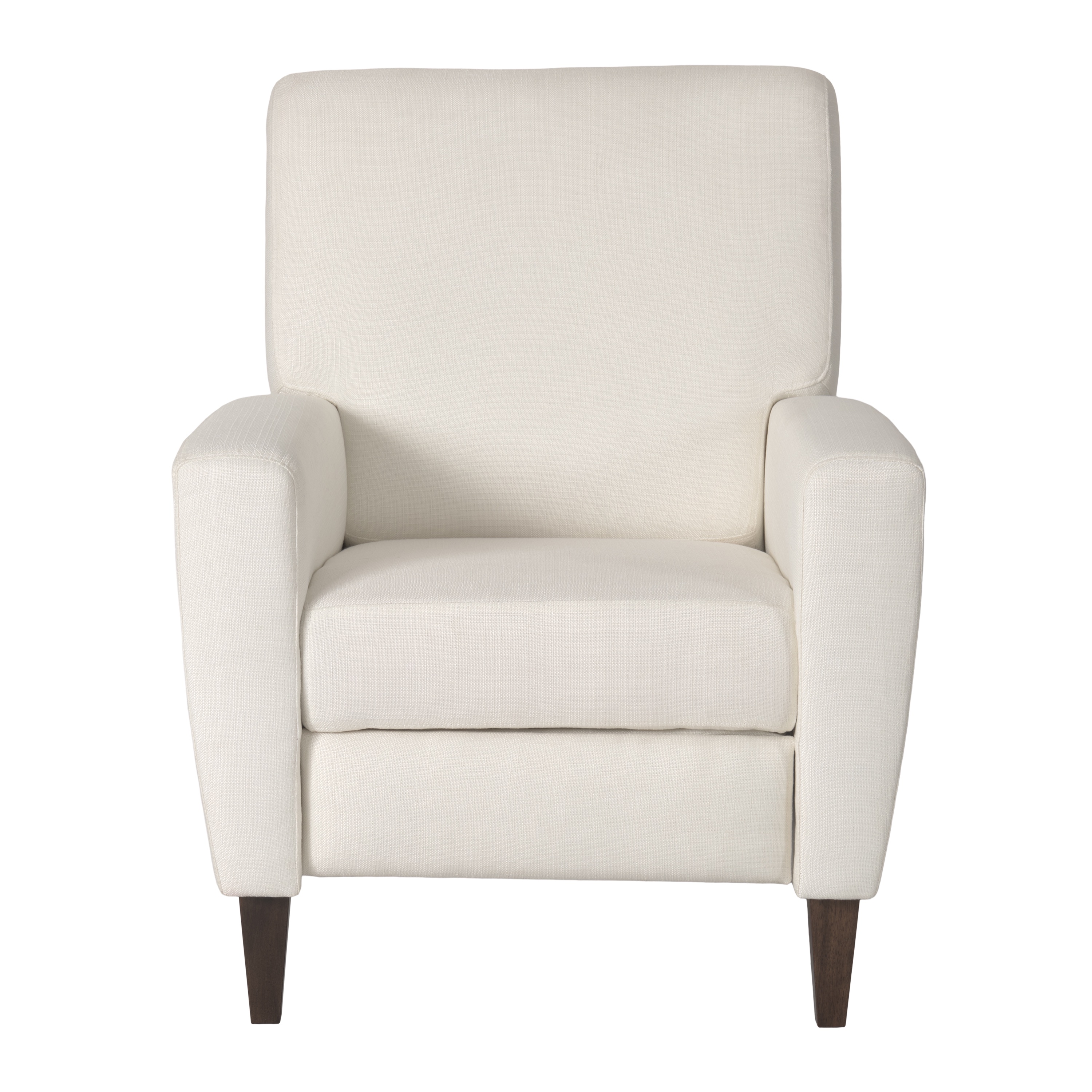Fauteuil inclinable d'intérieur rembourré en tissu tressé blanc cassé CorLiving Wells avec pieds en bois