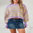 thumbnail image 3 of Ladies‘ Solid Color Knit Sweater with Long Sleeves and Loose Fit, 3 of 9