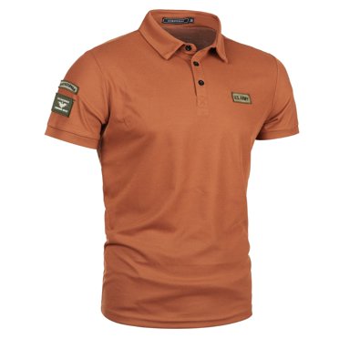 BOBOGOJP Polos en Tricot pour Hommes à Manches Courtes Évacuant l'Humidité, Athlétiques et Décontractés, Chemises de Golf (Kaki, TG)