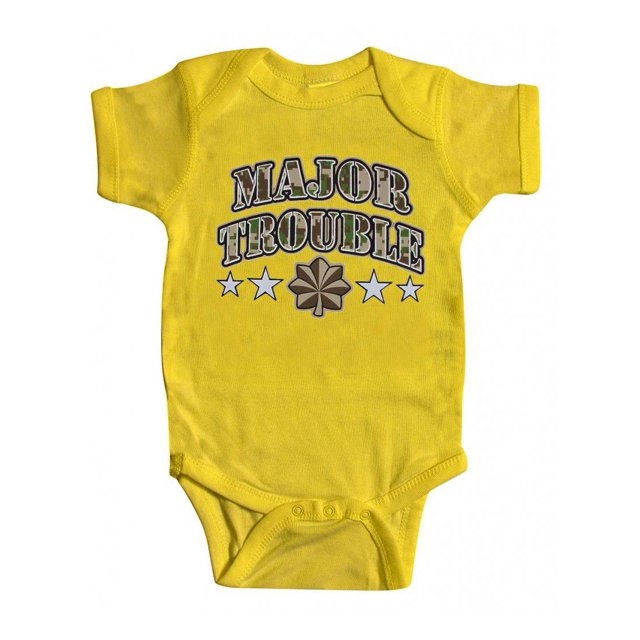 Toddlers Major Trouble Yellow Bodysuit - 18 Months