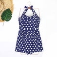 thumbnail image 3 of UPPADA Maillot de Bain une Pièce pour Femme, Robe, Tour de Cou, Cache-Cœur, Maillot de Bain Froncé Rétro, Robe de Bain, Décolleté en V, Jupe Évasée, Croisé, Maillots de Bain Modestes, Liquidation, Bleu, TG, 3 of 4