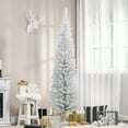 thumbnail image 2 of HOMCOM 7' Artificial Christmas Tree Xmas Slim Tree Holiday Décor, White, 2 of 10