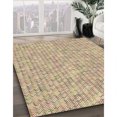 thumbnail image 3 of Ahgly Tapis Rond Lavable en Machine Intérieur Transitionnel Kaki Or, 5 Pieds Rond, 3 of 7