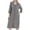 Grey, variant on Kaemgyyd Womens Robe Housecoat Soft Lightweight 3/4 Sleeves Zip up Nightgown with Pockets Loose V Neck Bathrobe Zipper Loungewear