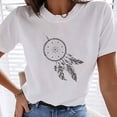 thumbnail image 2 of Pompotops Women's Summer Vintage Printed Pattern Casual Short Sleeve Tops Blouse, 2 of 5