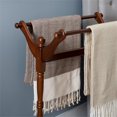 thumbnail image 4 of Linon Heirloom Solid Pine Wood Double Bar Blanket Rack in Cherry Stain, 4 of 10