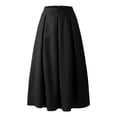 thumbnail image 4 of Pisexur Jupe Mode Femmes Printemps Été Ceinture Fermeture Éclair Taille Haute Uni Jupe Rétro Femmes Plissée Robe Femmes, 4 of 5