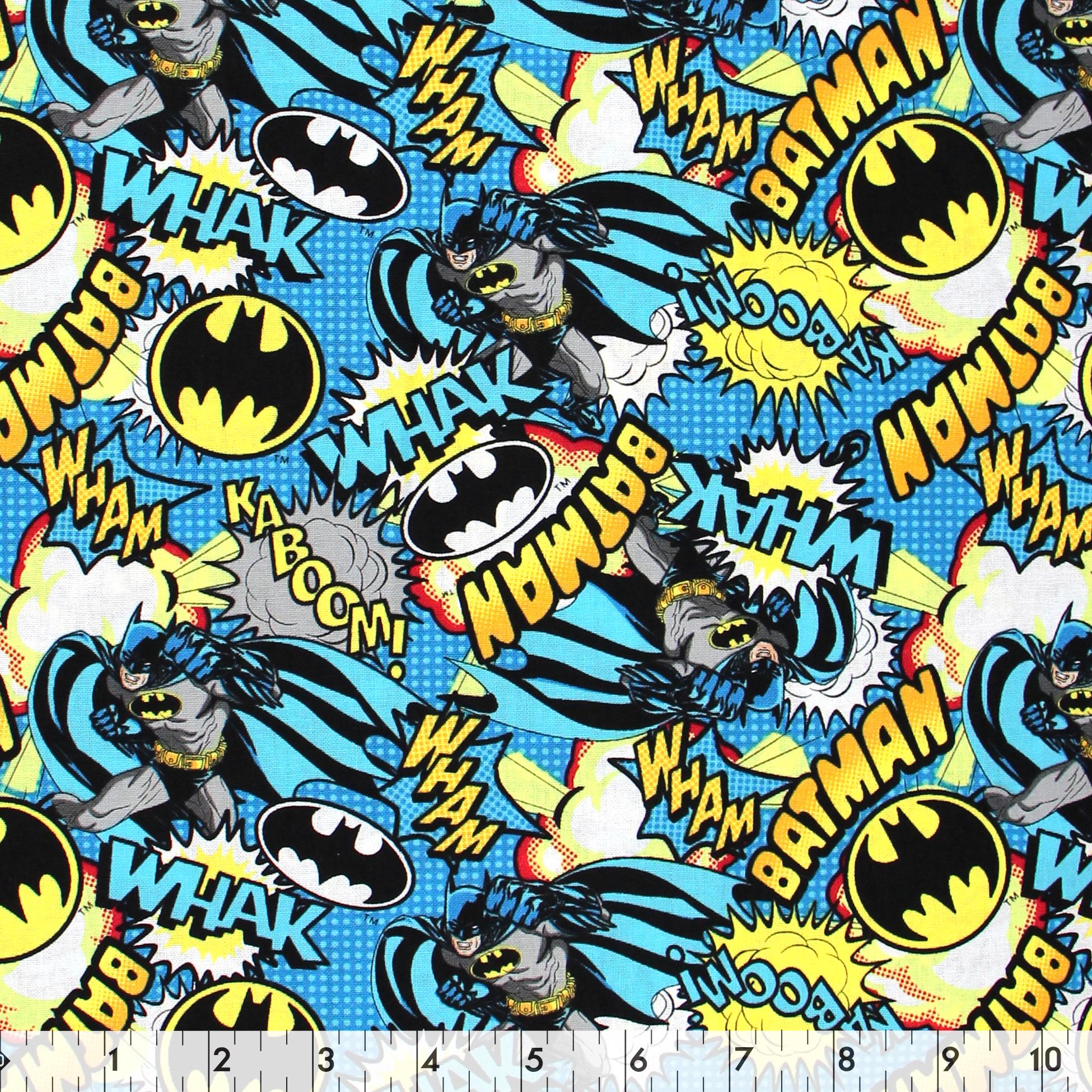 FABRIC CREATIONS bleu pois avec Batman Action tissu de coton au mètre