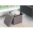 thumbnail image 1 of HOMETRENDS 15 inch Storage Cube Grey Faux Linen, 1 of 6