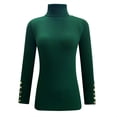 thumbnail image 4 of Dagegui Chandails à Col Roulé pour Femmes Automne Hiver Coupe Ajustée Manches Longues Tricoté Chandail Uni Chandail Hauts Vert Armée,G, 4 of 5