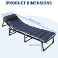 thumbnail image 3 of Tragbares, faltbares Campingbett für Erwachsene – Schwerlast-Doppel-Oxford, dicke Matratze, abnehmbares Polster, bis 400kg belastbar, ideal für Outdoor, Zelt, Reisen, Büro, Zuhause – Blau oben, 3 of 8