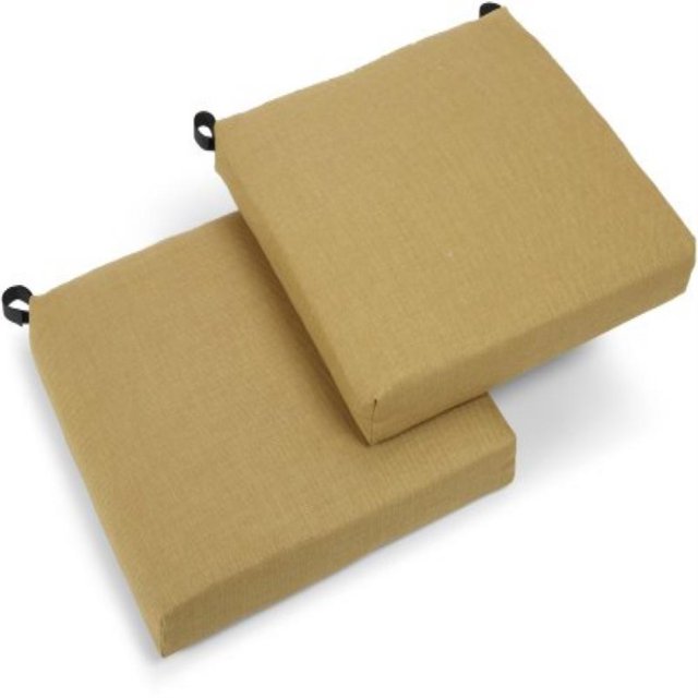 Coussin de Chaise en Polyester Filé de 20 Po sur 19 Po (Ensemble de Deux) - Blé