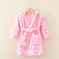thumbnail image 1 of LSLJS Peignoir à Capuchon pour Tout-Petits Garçons Filles, Peignoir en Molleton Doux, Pyjama, Robe de Chambre, Tenue de Nuit, Peignoir pour Enfants ( 5-6 Ans, Rose ), 1 of 5