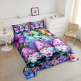thumbnail image 3 of Christmas Gnome Comforter Set Cartoon Santa Claus King Bedding Set,Rustic Butterfly Down Comforter Rainbow Flowers Quilt Set,Xmas Dwarf Gnome Christmas Decorations, 3 of 6