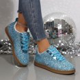 thumbnail image 3 of Espadrilles de Mode à Paillettes pour Femmes Scintillantes Bling Décontractées Basses en Toile Chaussures Plates de Marche Performance, 3 of 6