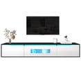 thumbnail image 4 of Homy Casa High-Gloss TV Stand with Color-Changing LED, White & Black, 4 of 12