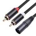 thumbnail image 3 of 3-Pin Xlr Male To 2-for Rca Male Microphone Audio Cable Y Adapter Converter 1M 2M 2M, 3 of 6