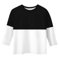 thumbnail image 4 of Splozh Blouse pour Fillette, T-Shirt Décontracté à Col Rond à Manches Trois Quarts, Haut Basique Régulier à Manches 3/4, Blanc, 3-4 Ans, 4 of 5