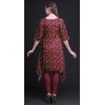 thumbnail image 2 of Bimba Kurta pour Femmes à Imprimé Ethnique Rouge Boule Dahlia et Rose Floral Asymétrique Hauts d'Été pour Femmes XX-Grand, 2 of 6