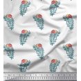 thumbnail image 1 of Soimoi Polyester Crepe Fabric Leaves & Floral Block Print Sewing Fabric Yard 52 Inch Wide, 1 of 3