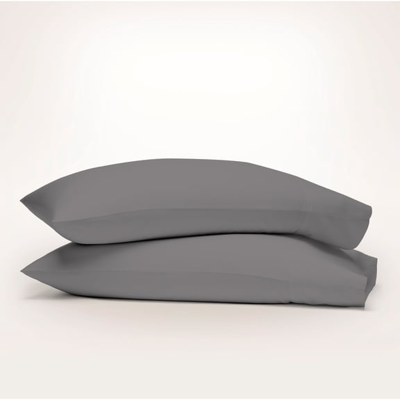 Purity Home 100% Organic Cotton Pillowcases, 300 Thread Count Percale, Breathable, Super Soft, & Cozy 2-Piece - King Dark Gray