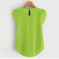 thumbnail image 3 of Chemise Décontractée pour Femme en Chiffon Uni à Manches Courtes et Col Rond, Blouse à Manches Courtes (Vert Menthe, G), 3 of 6