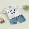 thumbnail image 3 of Ensemble Pantalon Garçon Manches Courtes Col Lettres Hauts + Short Décontracté de Rue à Cordon Gris 2-3 Ans, 3 of 8